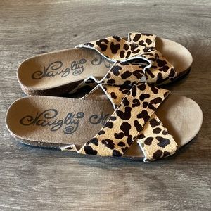 Like new Naughty Monkey animal print sandals size 8